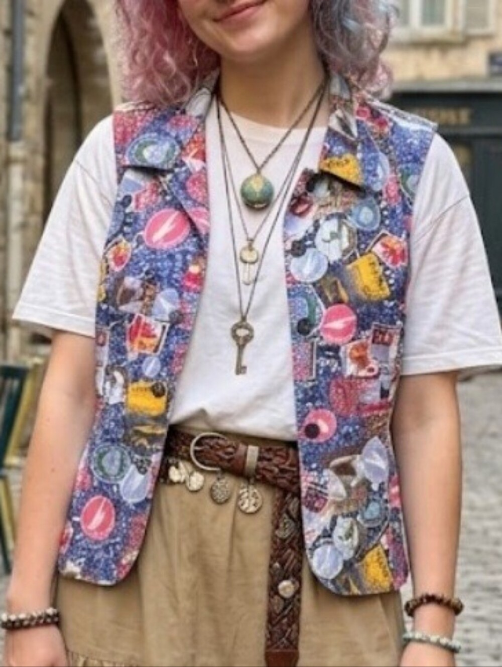 Christopher & Banks Colorful Casual Travel Vest Size Large
